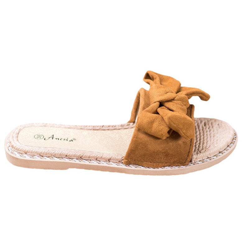 Anesia Paris Stilvolle Hausschuhe aus Wildleder braun