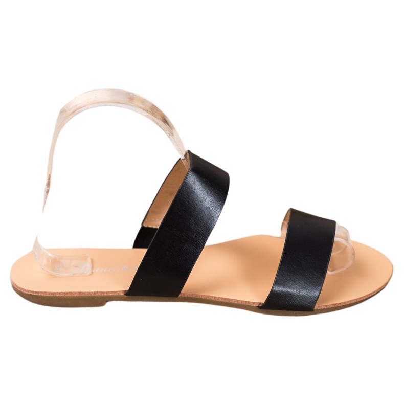 Mannika Klassische Hausschuhe aus Öko-Leder schwarz