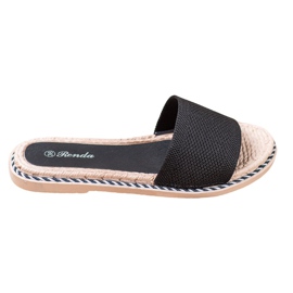 Renda Textile schwarze Hausschuhe
