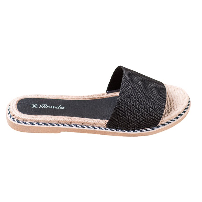 Renda Textile schwarze Hausschuhe