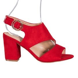 Mannika Rote Sandalen mit hohen Absätzen