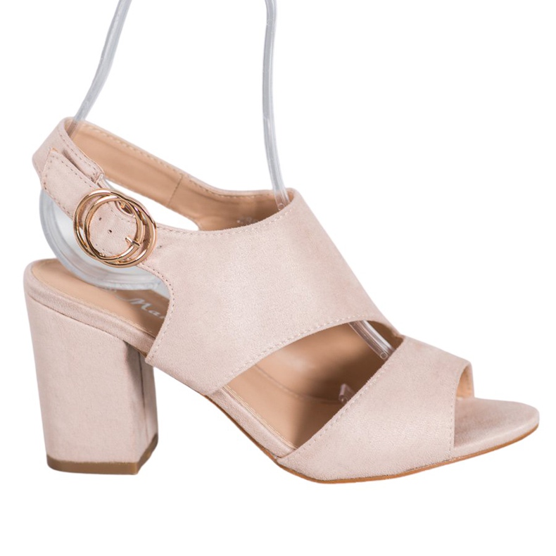 Mannika Beige Sandalen mit hohen Absätzen