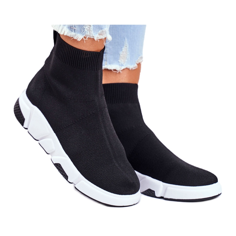 Damen Sportschuhe High Sock Schwarz Time To Rock