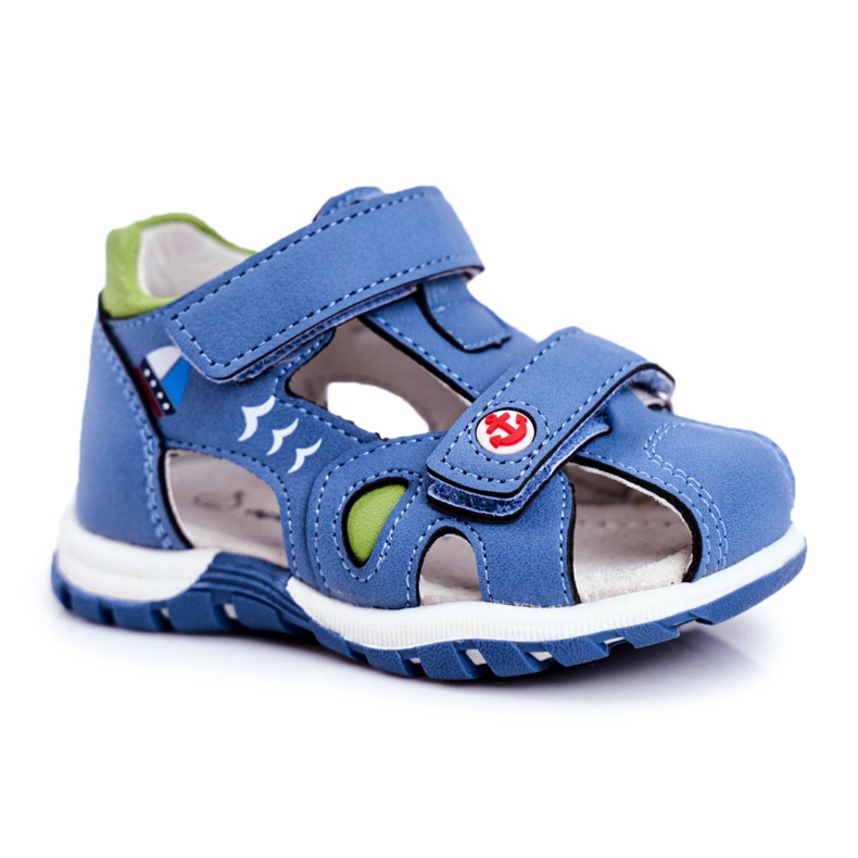 Apawwa Kindersandalen mit Klettverschluss Blau Nubira