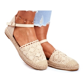 Damen Espadrilles auf Beige Plateau Vienna