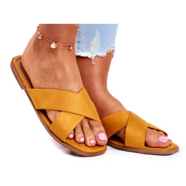 Damen Hausschuhe, Streifen, Gelb Philippinen