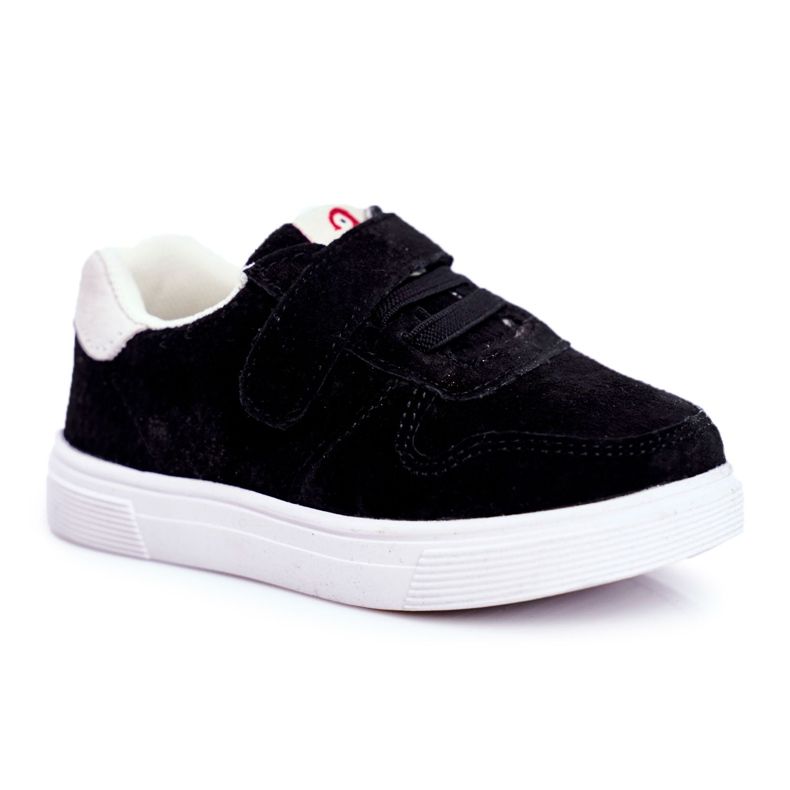 Apawwa Kinder Sneaker Wildleder Klett Schwarz Trelmo ['schwarz']