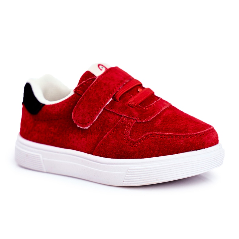 Apawwa Kinder Sneaker Wildleder Klett Rot Trelmo