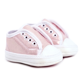 Apawwa Kinder Sneakers Klettverschluss mit Brokat Taufe Rosa Milley
