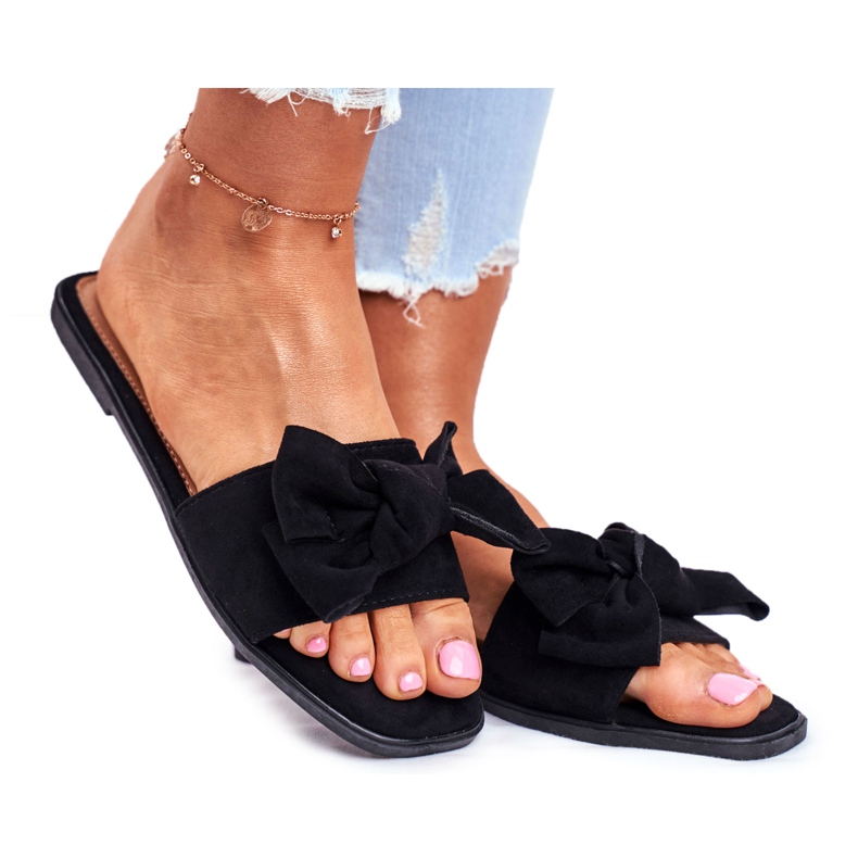 Malaysia Damen Hausschuhe mit schwarzen Schleifen