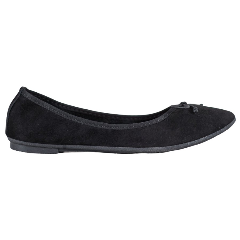 Diamantique Lässige Ballerinas aus Wildleder schwarz