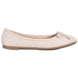 Diamantique Gesteppte Ballerinas beige