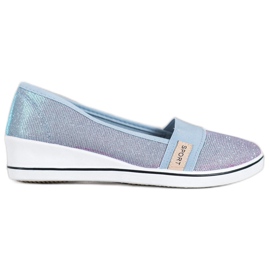 SDS Slip-On Ballerinas mit Glitzer blau