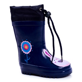 Apawwa Gummistiefel für Kinder Marineblau Mordeso Rabbit rosa