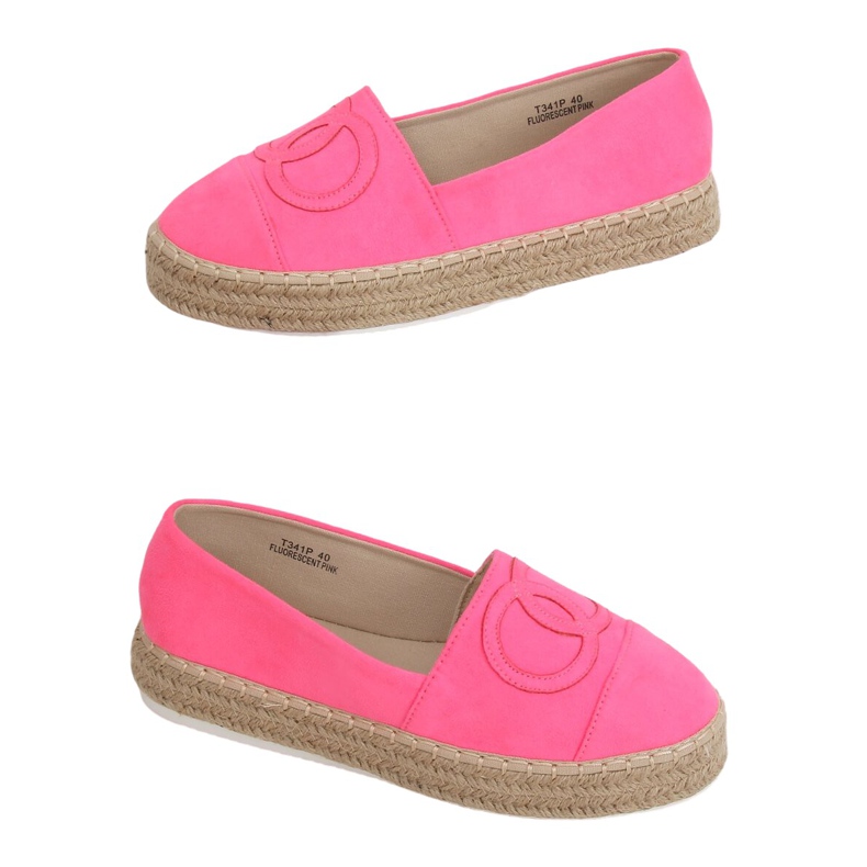 Neon Damen Espadrilles T341P Fluorescent Pink rosa