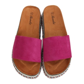 Violette Damenhausschuhe BQ-50 Rose Red lila