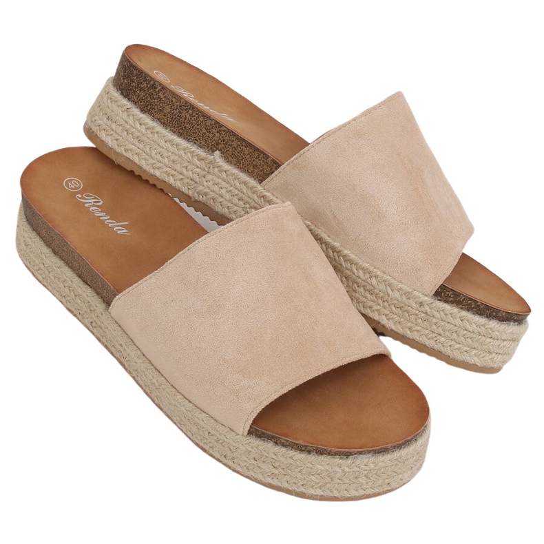 Beige Espadrilles Hausschuhe 10-215 Beige