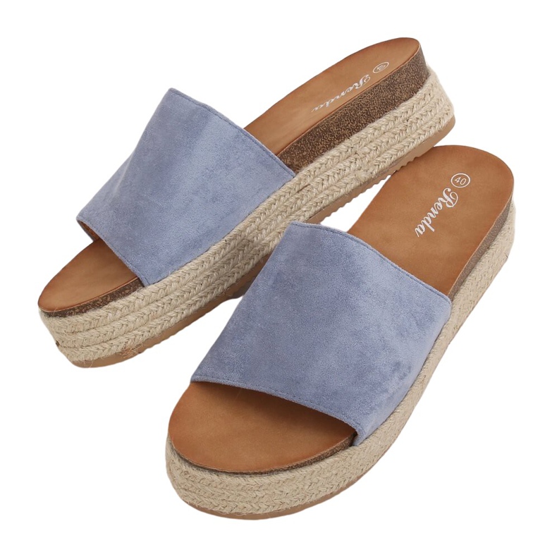 Blaue Espadrilles-Hausschuhe 10-215 Blau