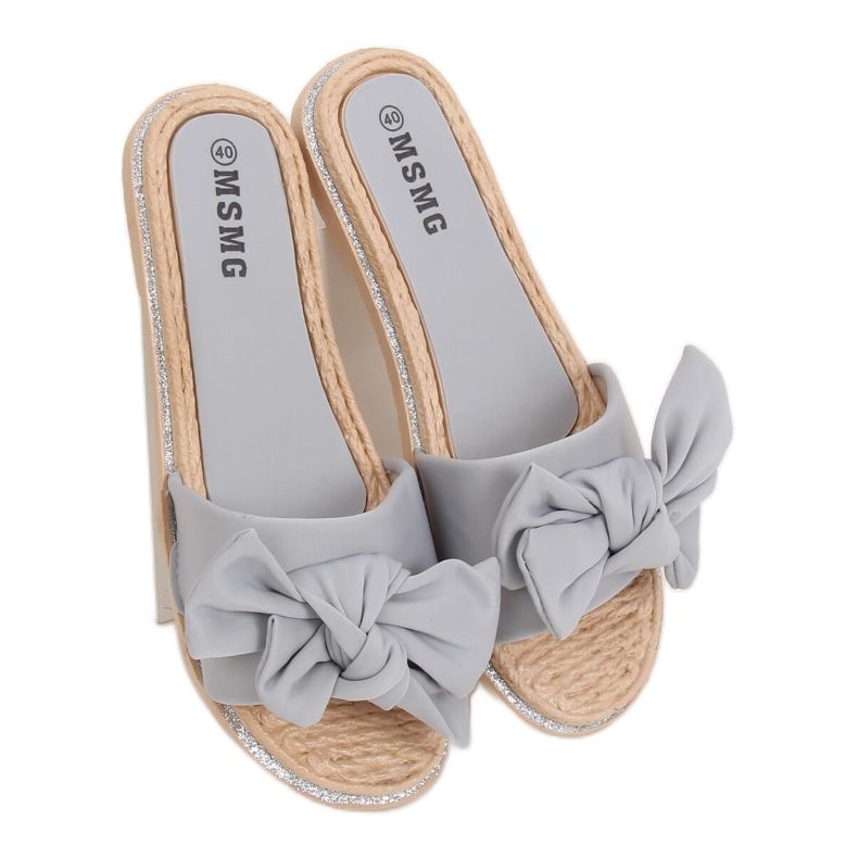 Grau Damen Hausschuhe grau WS9020 Hellgrau