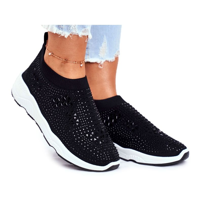 Damen Sportschuhe Hellschwarz Santol Strass