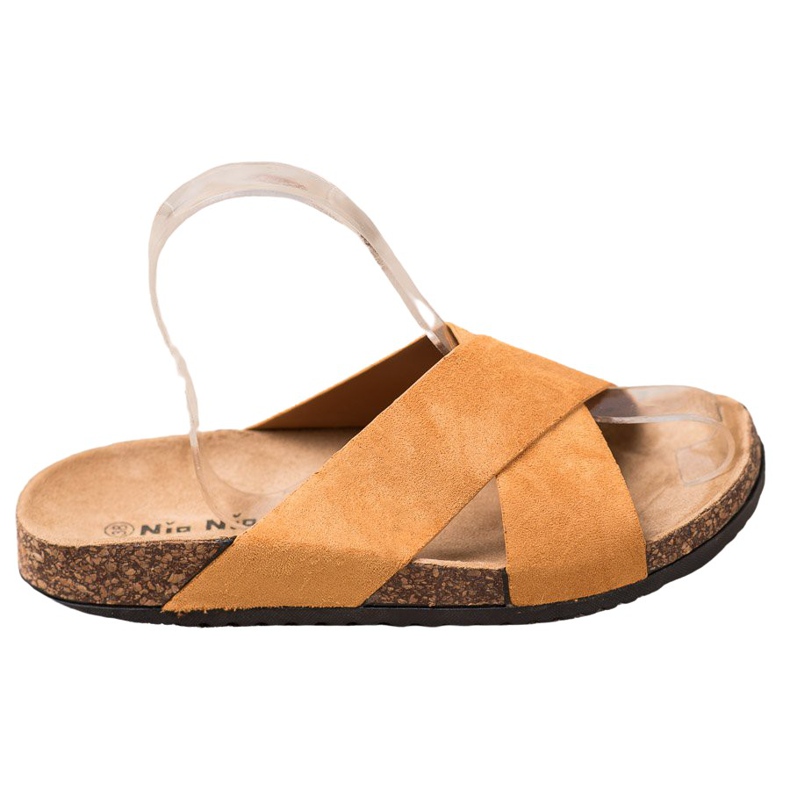 Nio Nio Lässige Hausschuhe auf der Plattform beige