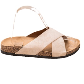 Nio Nio Lässige Hausschuhe auf der Plattform beige