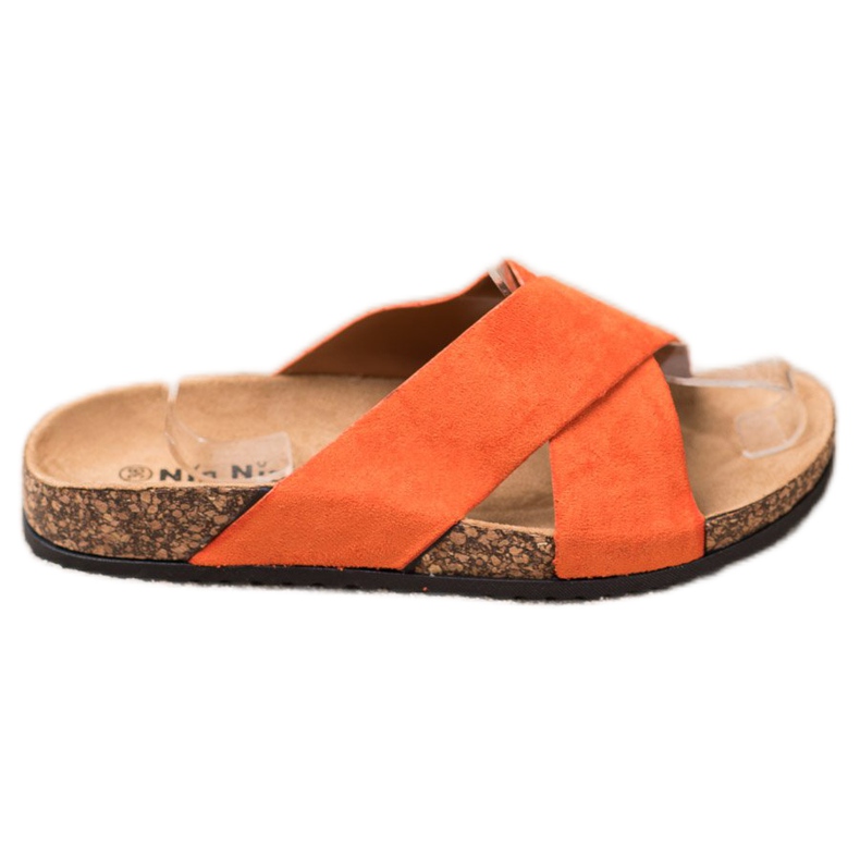 Nio Nio Lässige Hausschuhe auf der Plattform orange