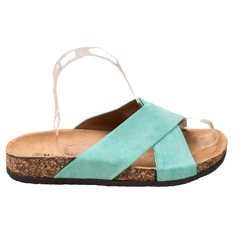 Nio Nio Lässige Hausschuhe auf der Plattform grün