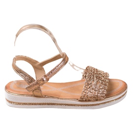 Renda Sandalen auf der Plattform golden