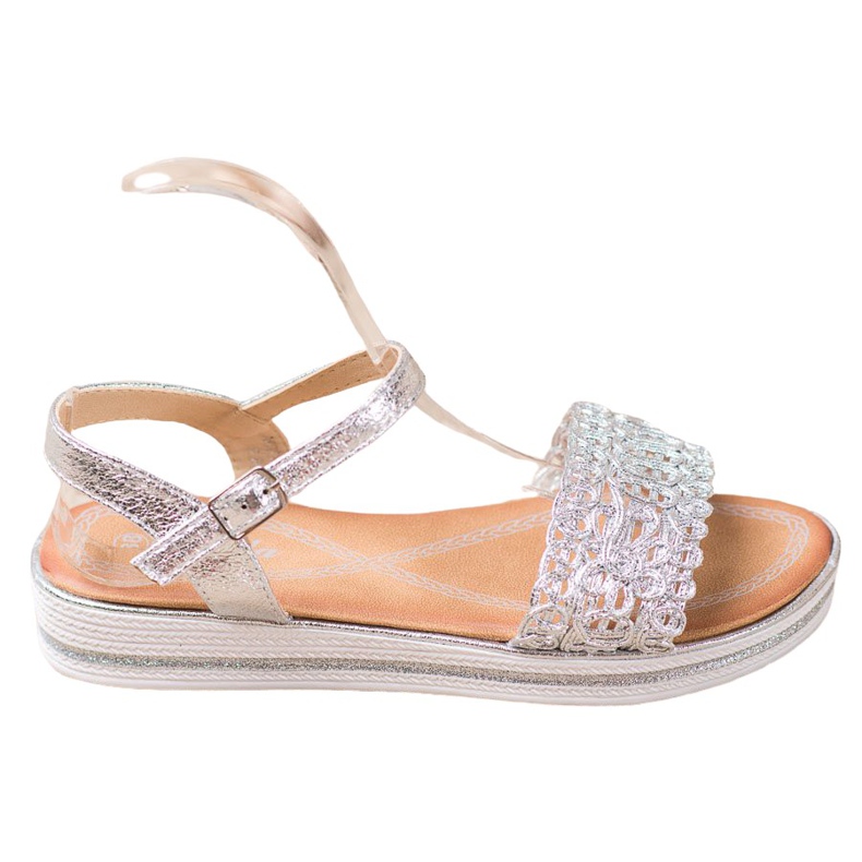 Renda Sandalen auf der Plattform grau