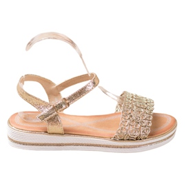 Renda Sandalen auf der Plattform golden