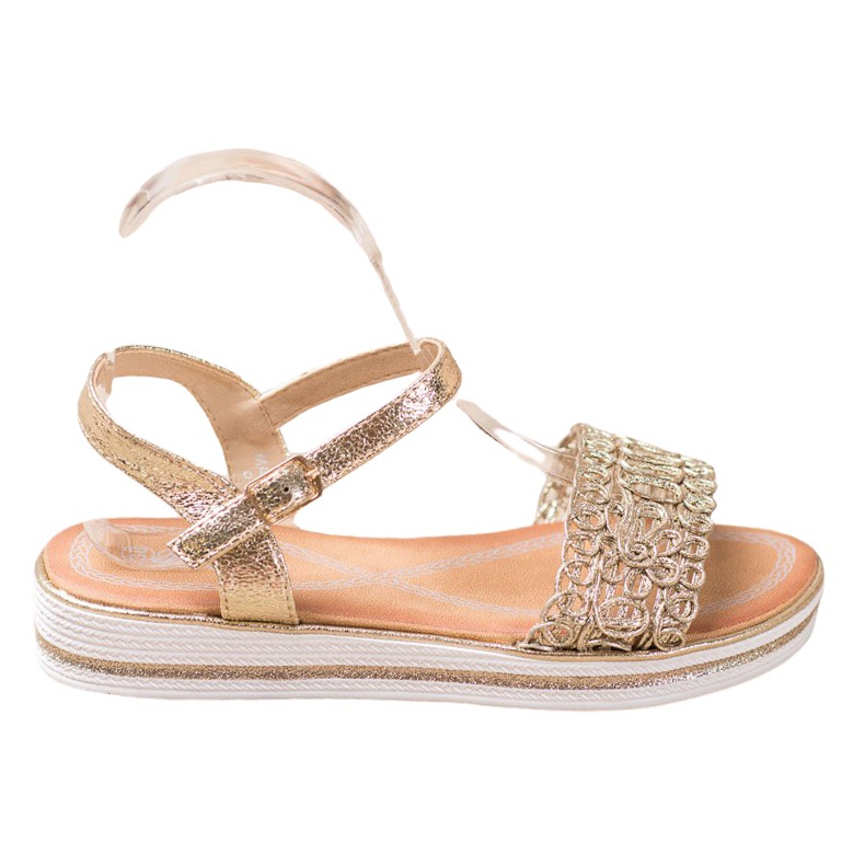 Renda Sandalen auf der Plattform golden