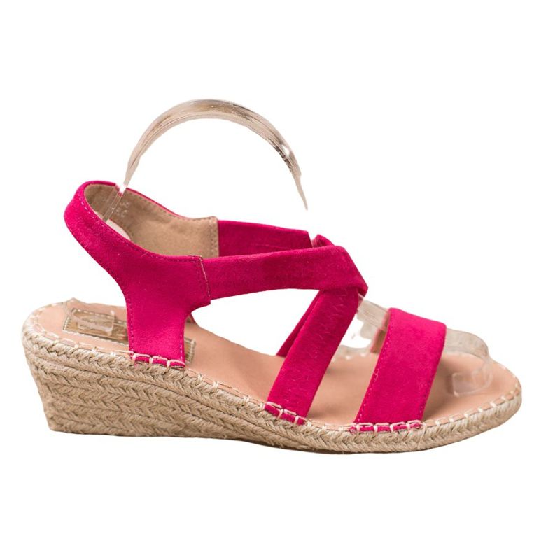 Renda Espadrilles-Sandalen aus Wildleder rosa