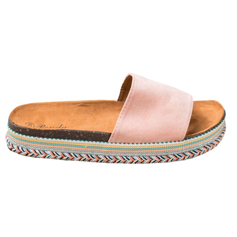 Renda Hausschuhe auf der Plattform rosa