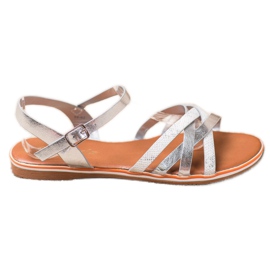 Nio Nio Klassische silberne Sandalen grau