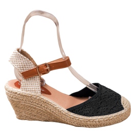 Renda Espadrilles mit Schnalle schwarz