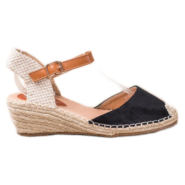 Renda Espadrilles mit entdecktem Absatz schwarz