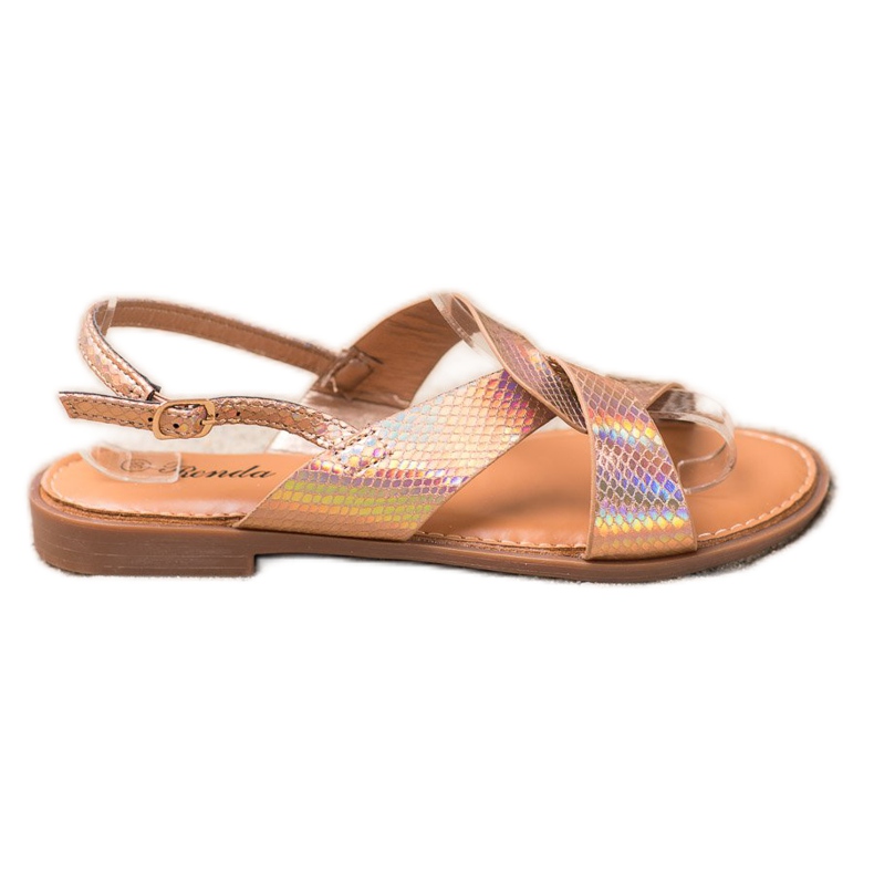 Renda Sandalen mit Holo-Effekt golden