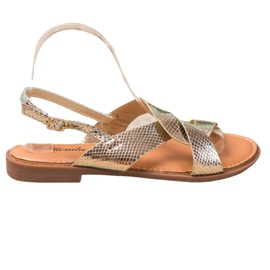 Renda Sandalen mit Holo-Effekt golden