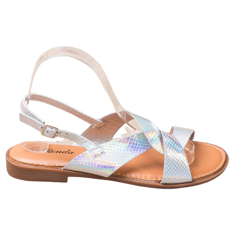 Renda Sandalen mit Holo-Effekt grau