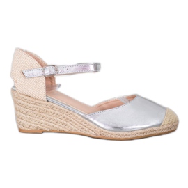 Small Swan Keil-Espadrilles grau