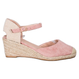 Small Swan Keil-Espadrilles rosa