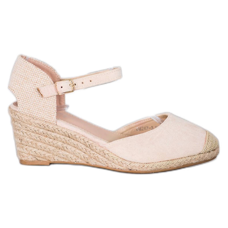 Small Swan Keil-Espadrilles beige