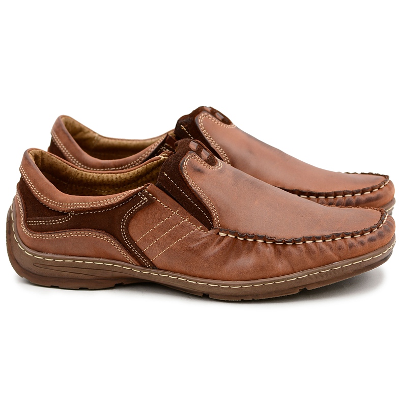 KOMODO Klassische Herren Leder Loafer Braun Pedro
