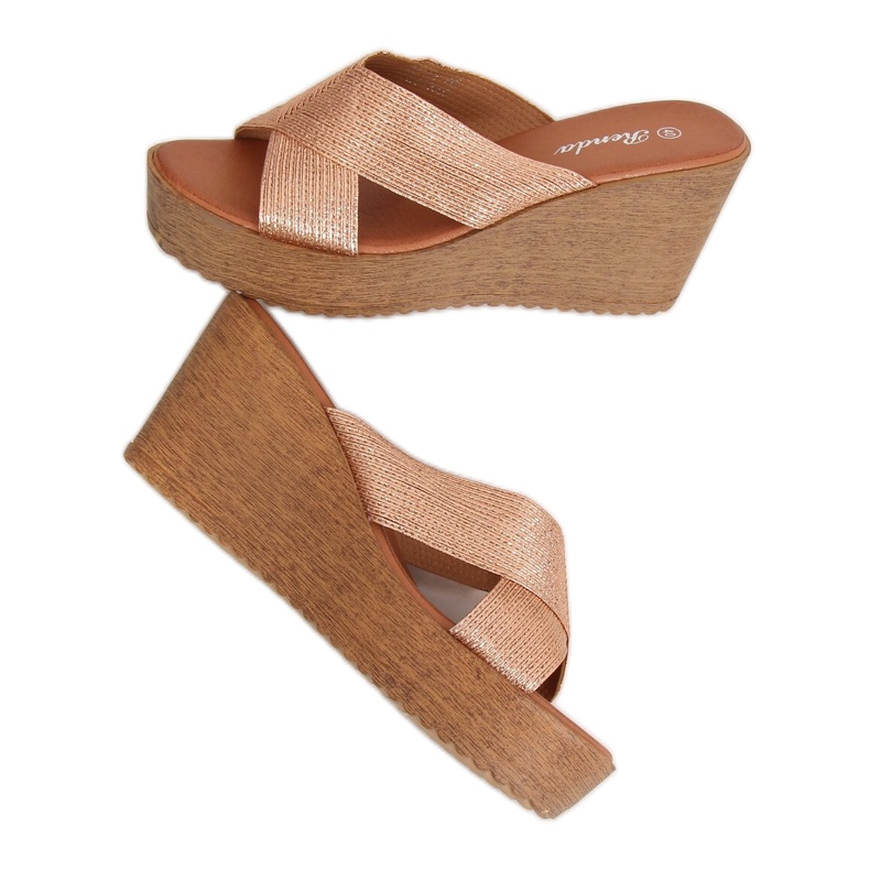 Sektkeilpantoffeln 10-235 Champagner beige