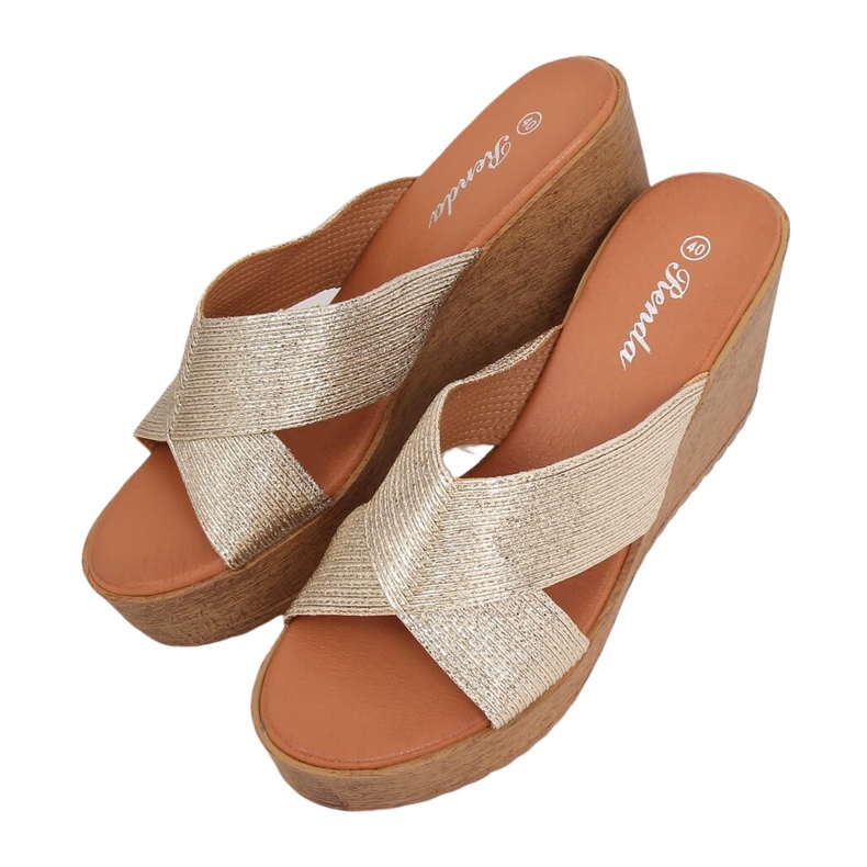 Goldkeilhausschuhe 10-235 Gold golden