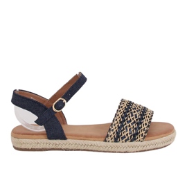 Damen Sandalen Espadrilles marineblau WH933 Denim Blue navy blau