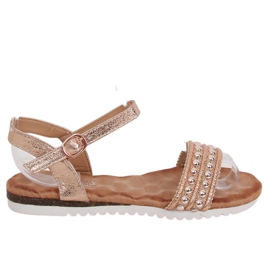 Damen Sandalen Champagner HT-68 Champagne mehrfarbig rosa