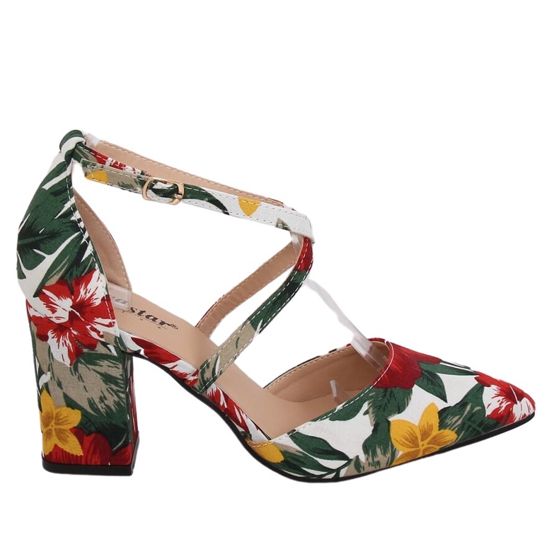 Blumige Pumps NC950 Weiß mehrfarbig