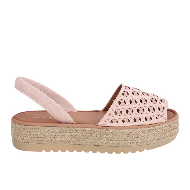 Sandalen, Espadrilles, rosa durchbrochene WH931 Pink